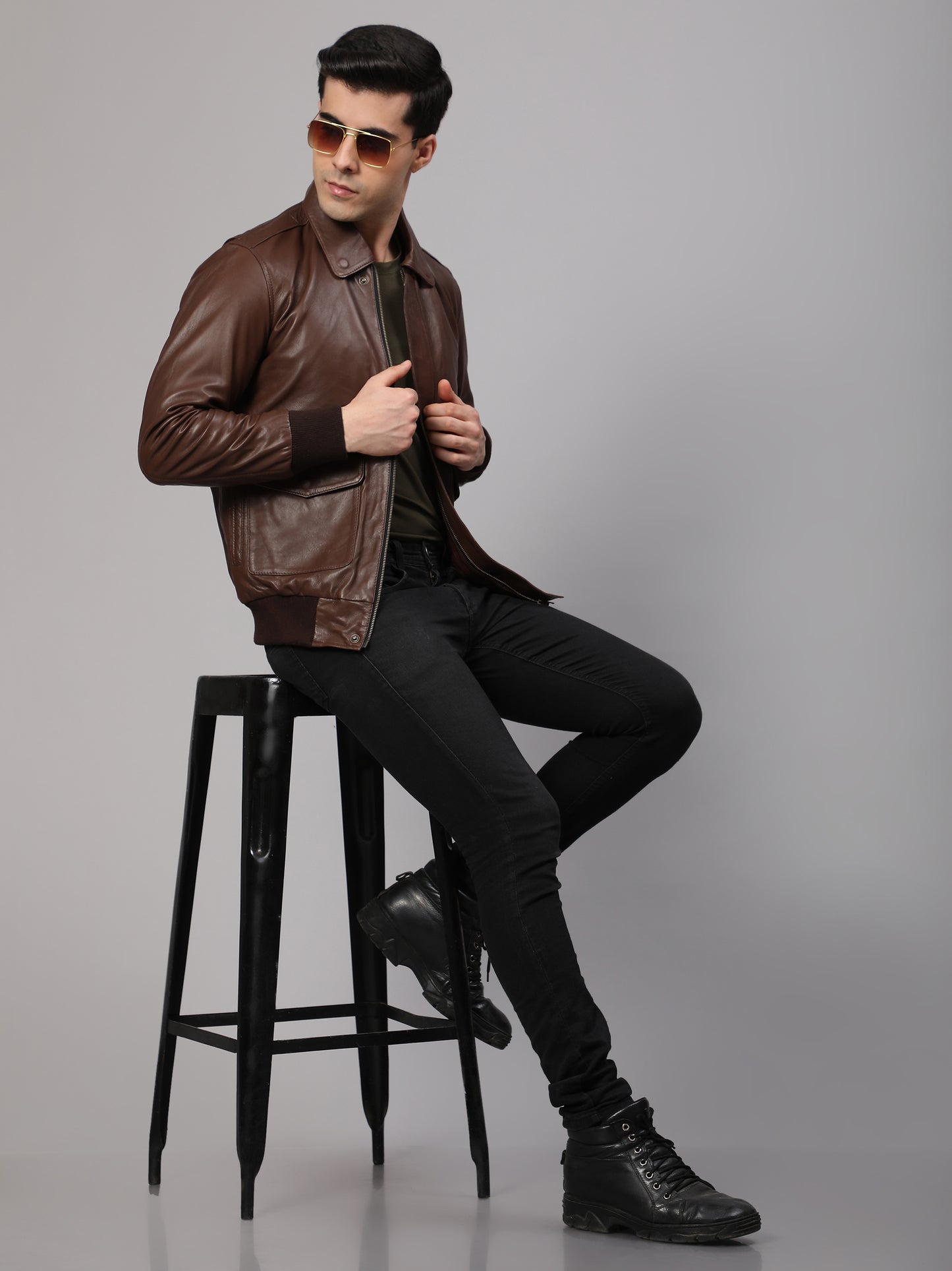 Theory Varsity Jacket | Genuine Leather Jacket for Men