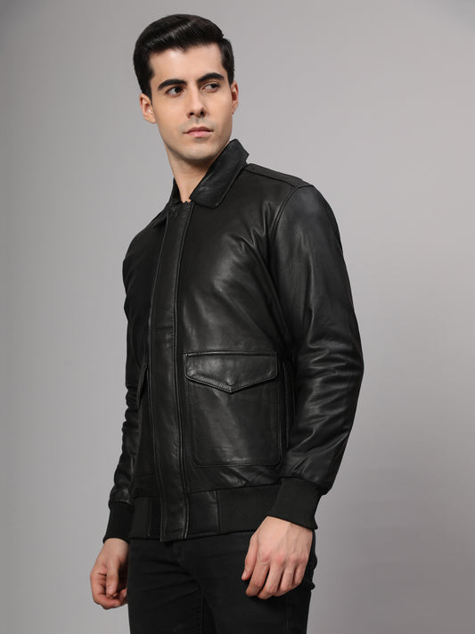 Theory Varsity Jacket In Leather Genuine Leather Jacket for Men