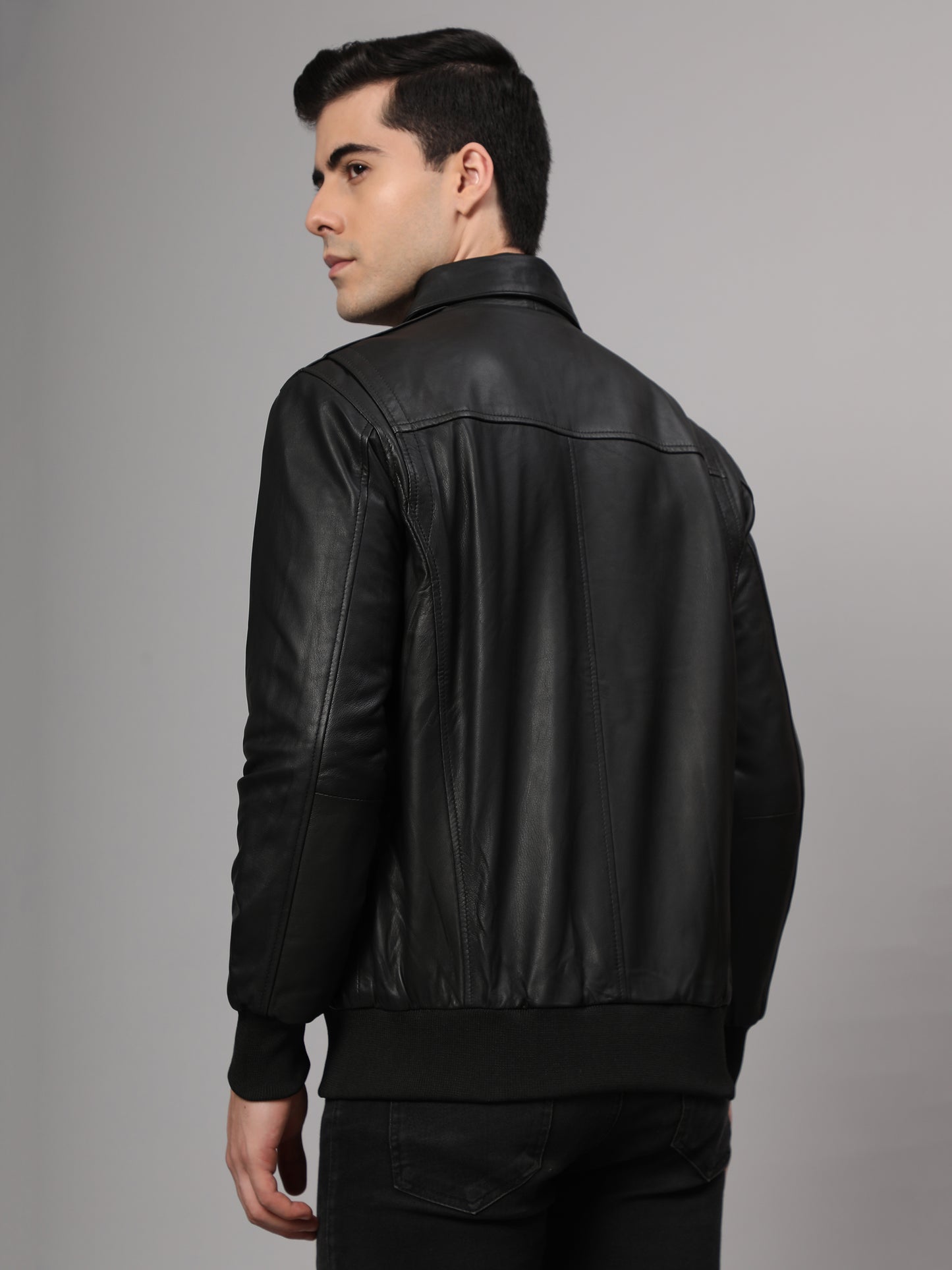 Theory Varsity Jacket In Leather Genuine Leather Jacket for Men