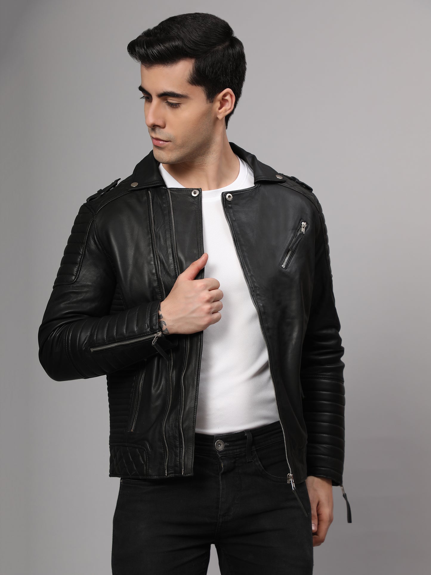 Charmshilp :- Men's Biker Leather Jacket