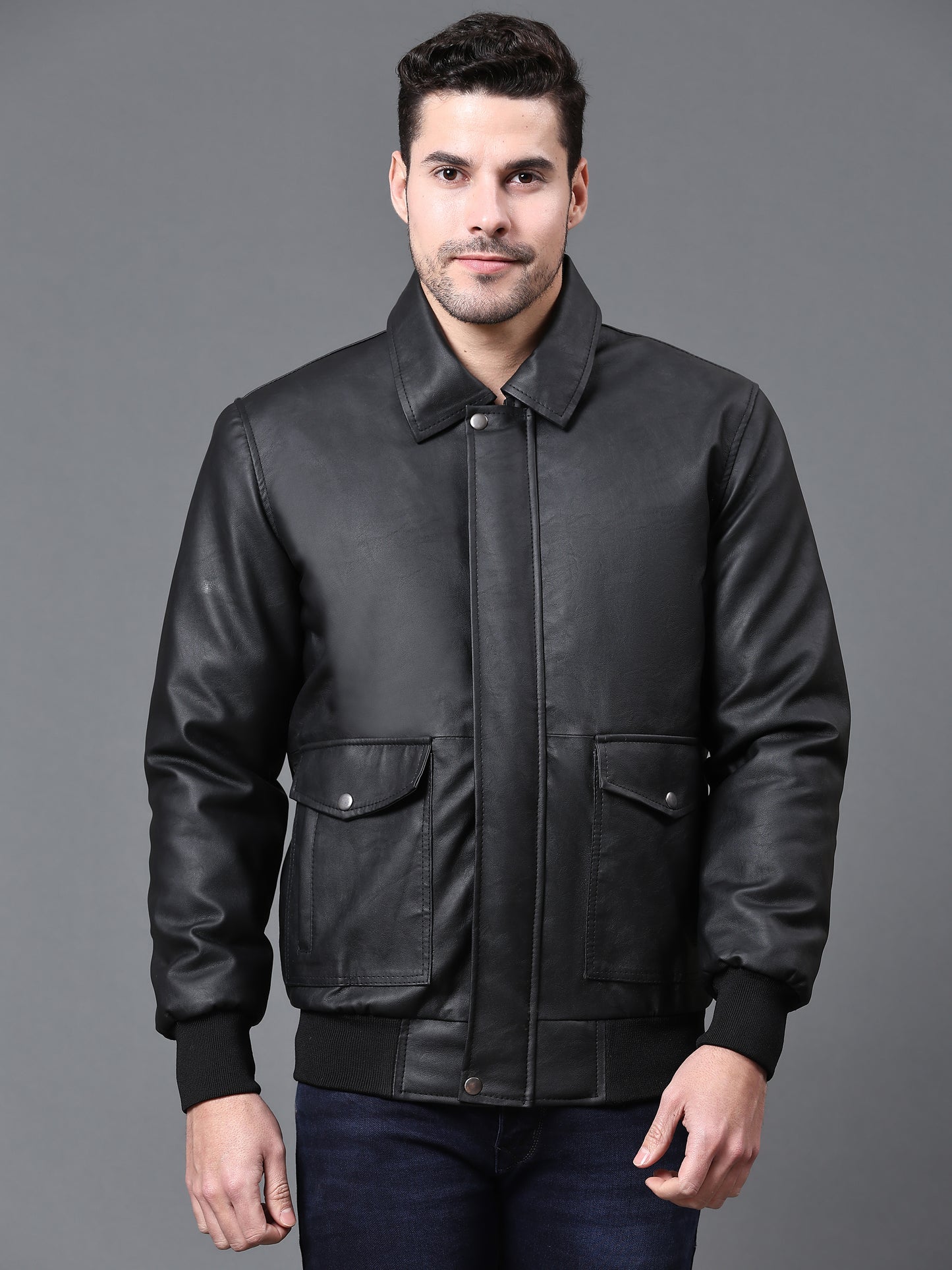 Dark Knight Quilted PU Leather Jacket :- Charmshilp