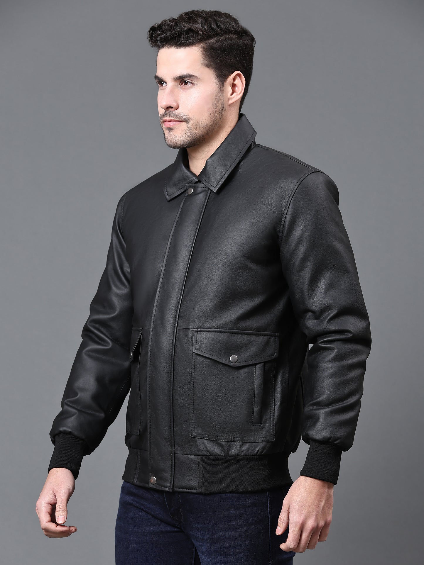 Dark Knight Quilted PU Leather Jacket :- Charmshilp