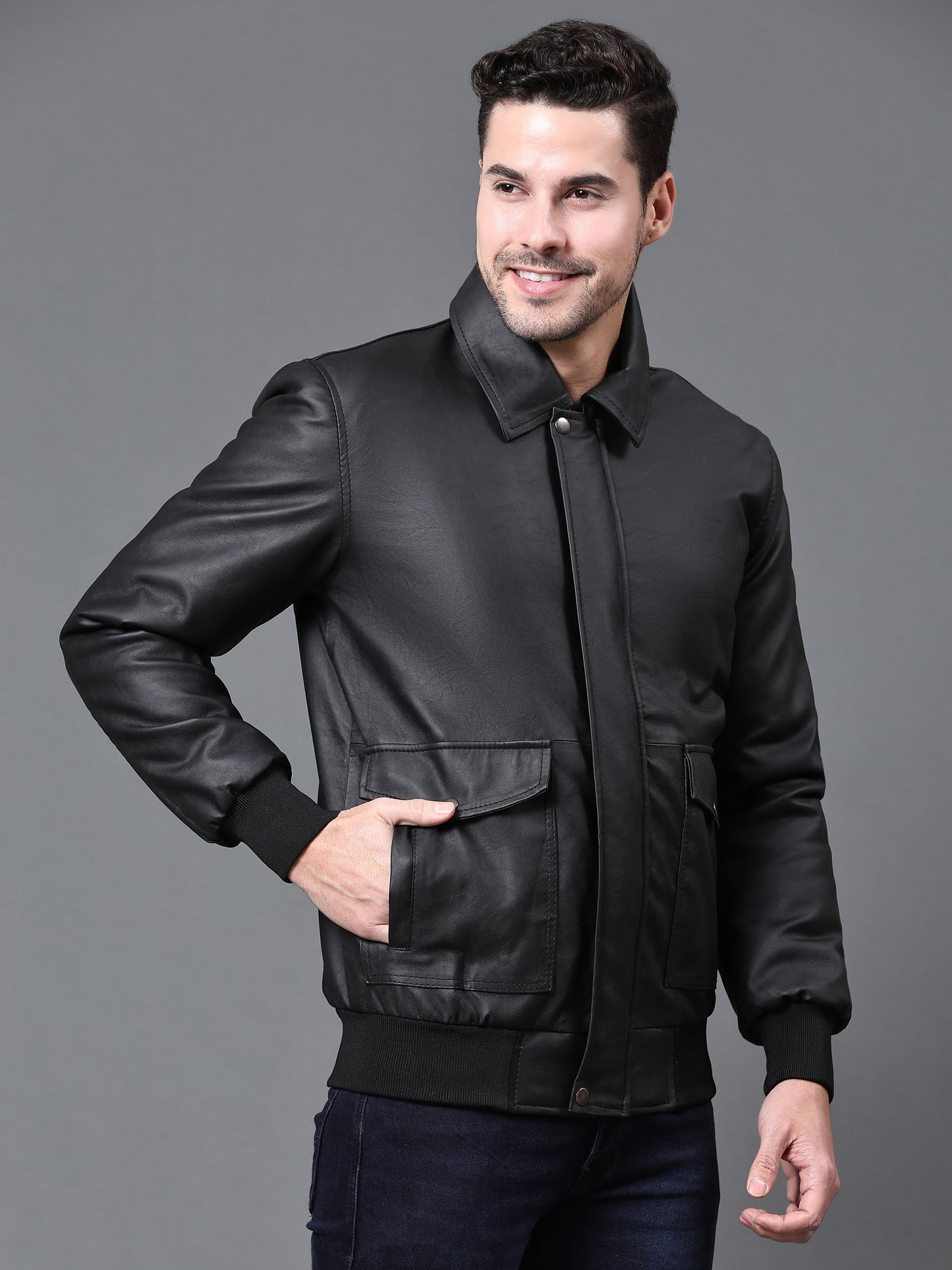 Dark Knight Quilted PU Leather Jacket :- Charmshilp