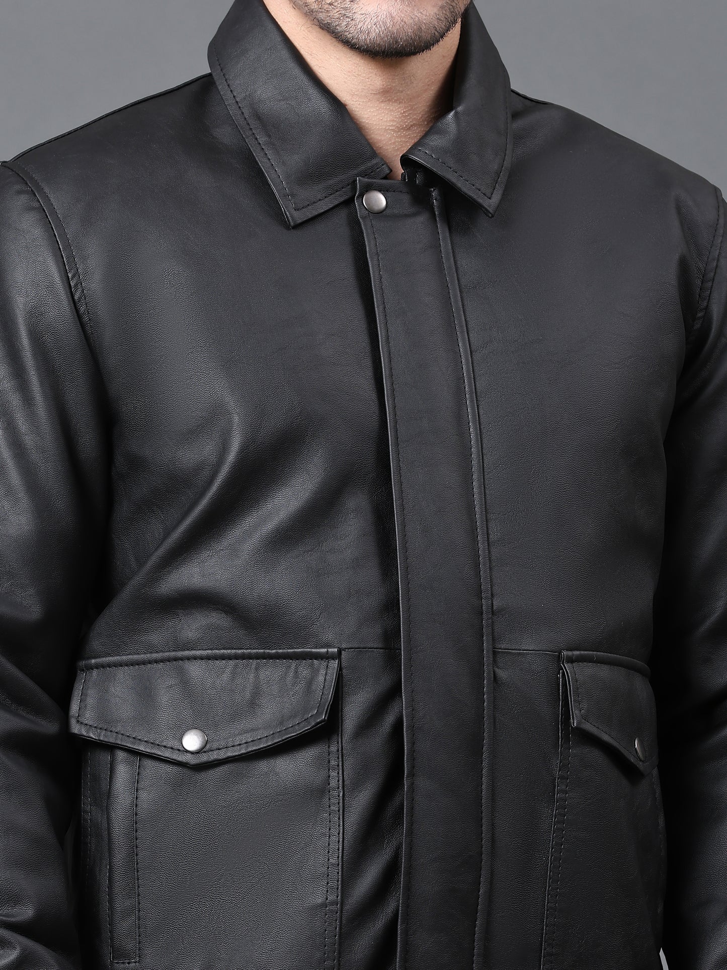 Dark Knight Quilted PU Leather Jacket :- Charmshilp