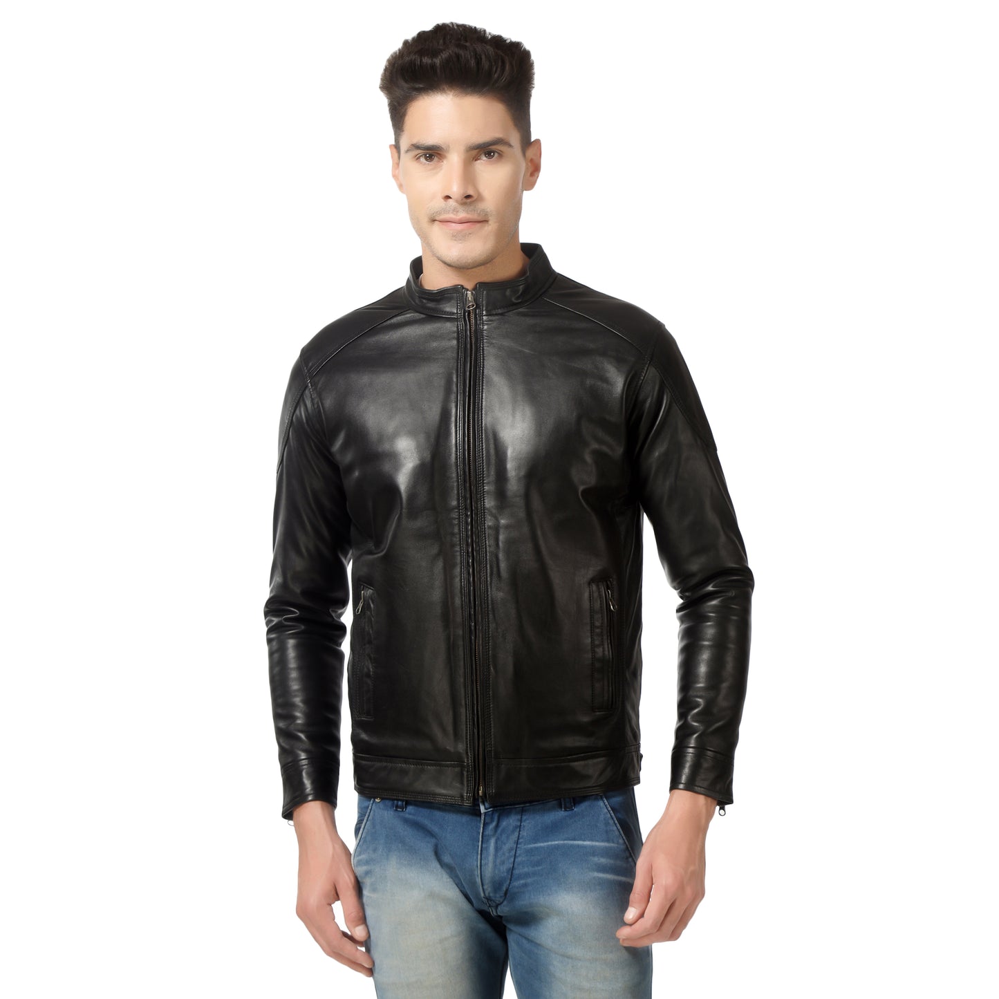 Men Vintage Design Distressed Real Leather Jacket for Rider