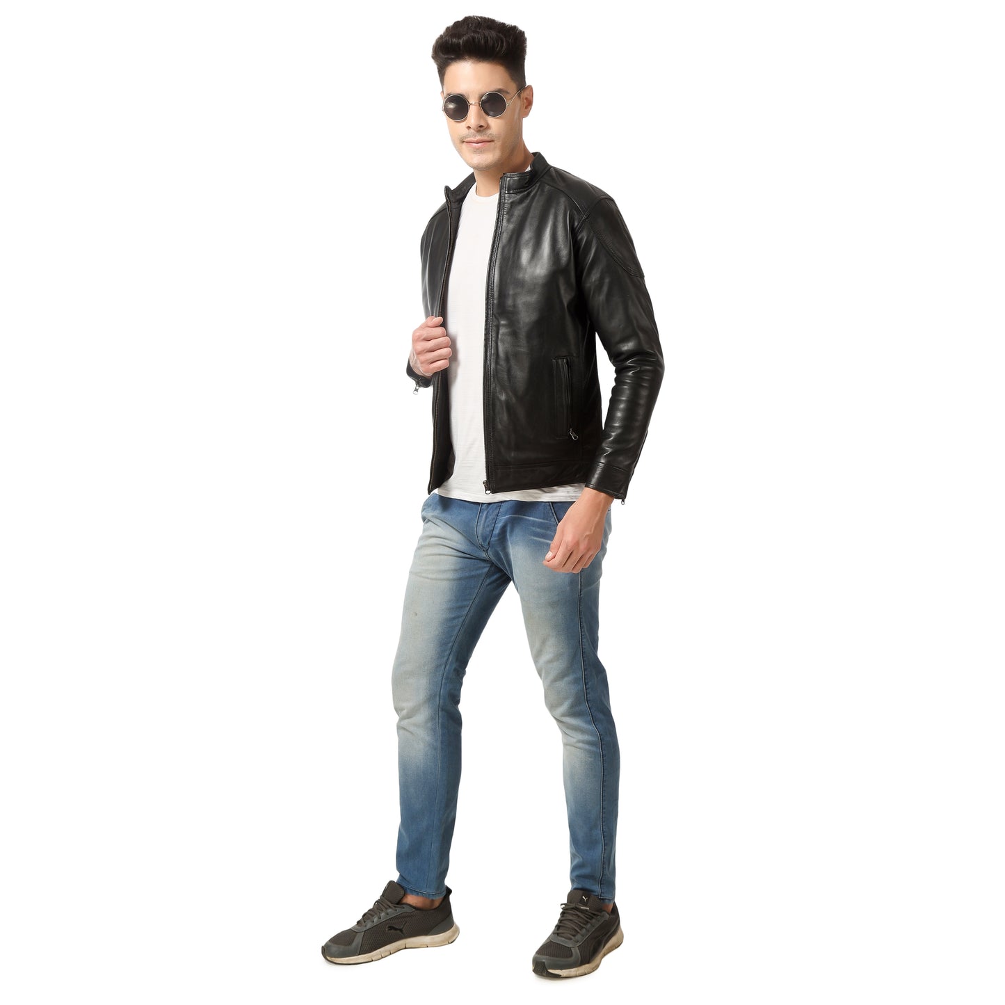 Men Vintage Design Distressed Real Leather Jacket for Rider