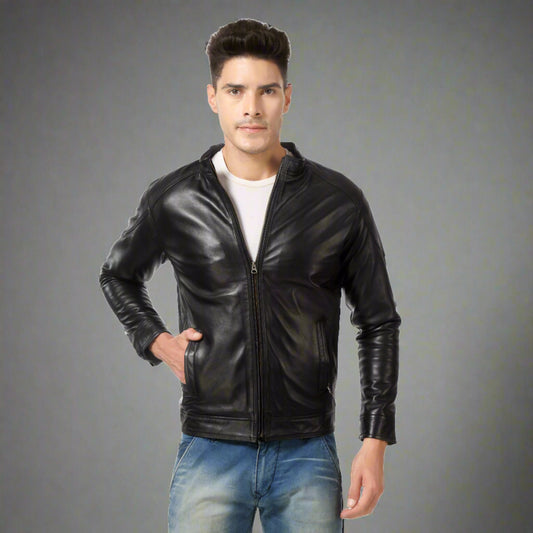 Men Vintage Design Distressed Real Leather Jacket for Rider