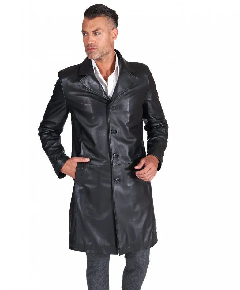 Executive Elegance Leather Coat || Charmshilp