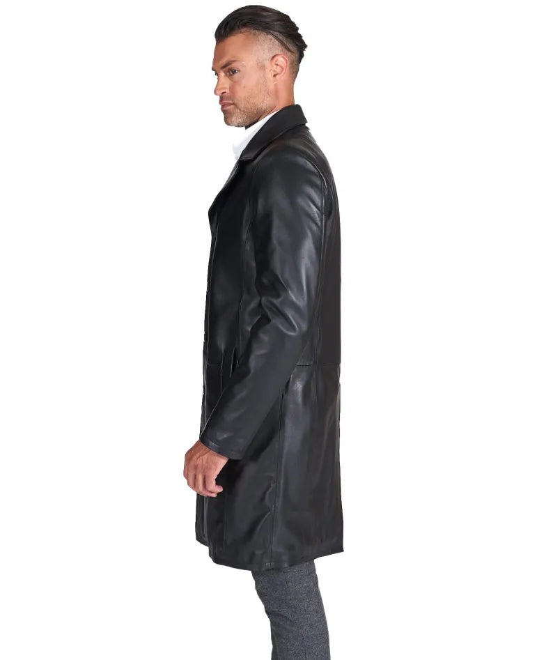 Executive Elegance Leather Coat || Charmshilp